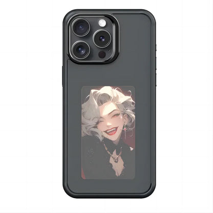 New-Tech NFC Function Phone Case for  15 14 13 Pro Max DIY Cases E Ink Screen Phone Cover Cartoon Girl Fundas Battery Free