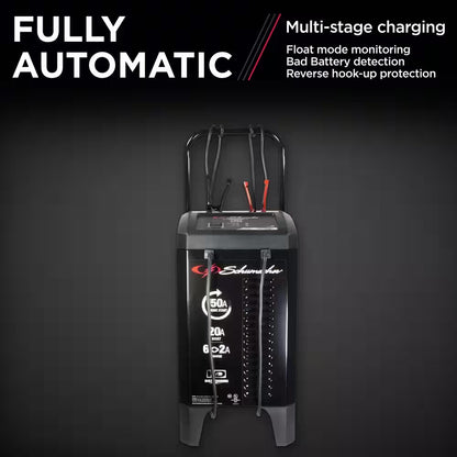 Automotive 12-Volt 150-Amp Fully Automatic Wheeled Jump Starter and Battery Charger with 20-Amp Boost