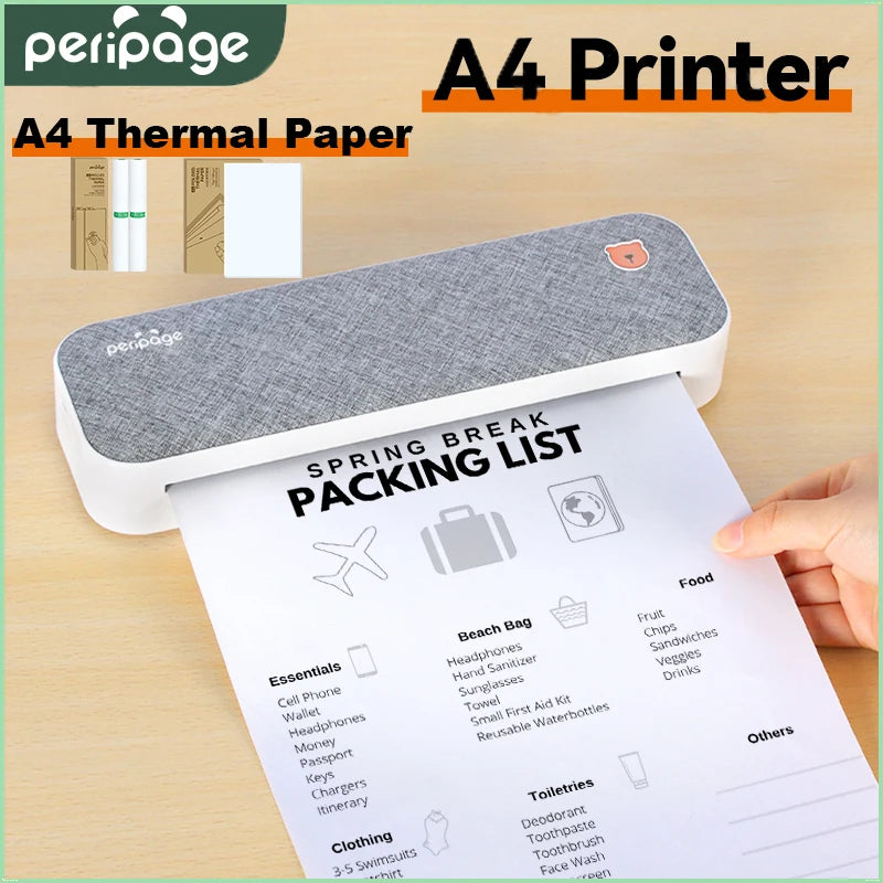 A40 Printer A4 Paper Portable USB Bluetooth Wireless Thermal Transfer Printer for IOS Android System Printing Machine