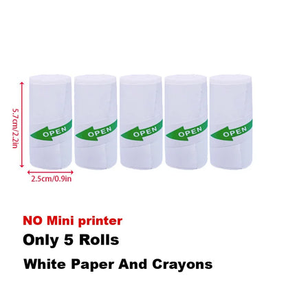 Pocket Printer Wireless BT Thermal Printers with 1 Rolls Printing Paper and 1200Mah Battery, Portable Inkless Printer